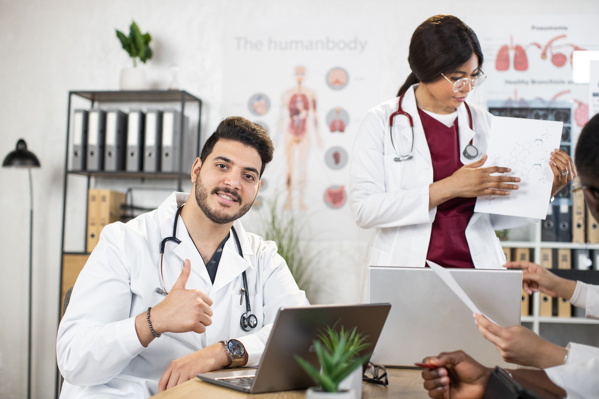 Doctors gathering for international conference at hospital